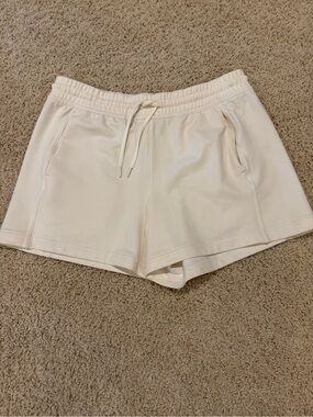 Athleta Cream Athletic Drawstring Shorts